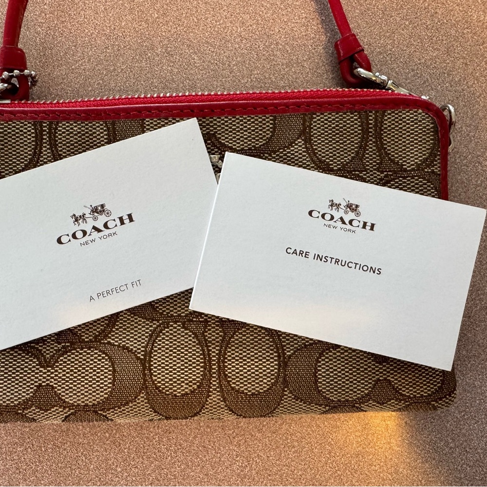 Coach Brown and Red Wristlet - Picture 5 of 5